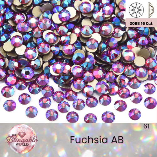 Fuchsia AB - 2088 Glass Flatback Rhinestone