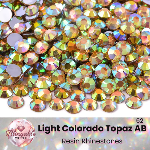 Light Colorado Topaz AB - Resin Flatback Rhinestone