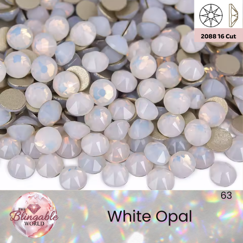 White Opal - 2088 Glass Flatback Rhinestone