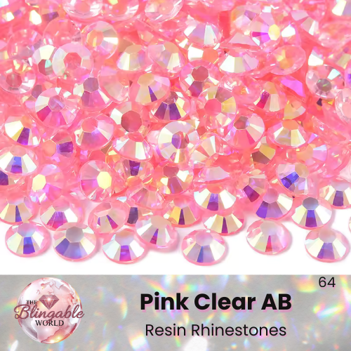 Pink Clear AB - Resin Flatback Rhinestone