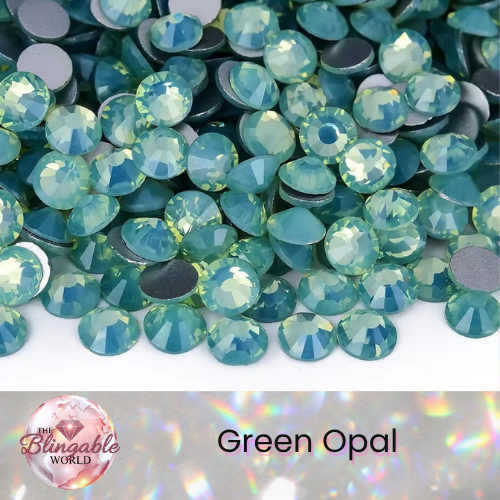 Green Opal - Glass Flatback Rhinestone