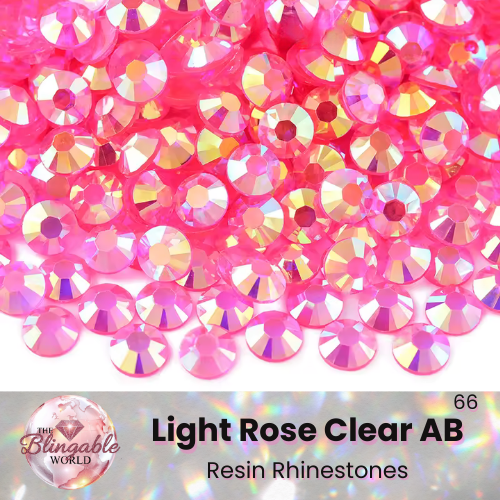 Light Rose Clear AB - Resin Flatback Rhinestone