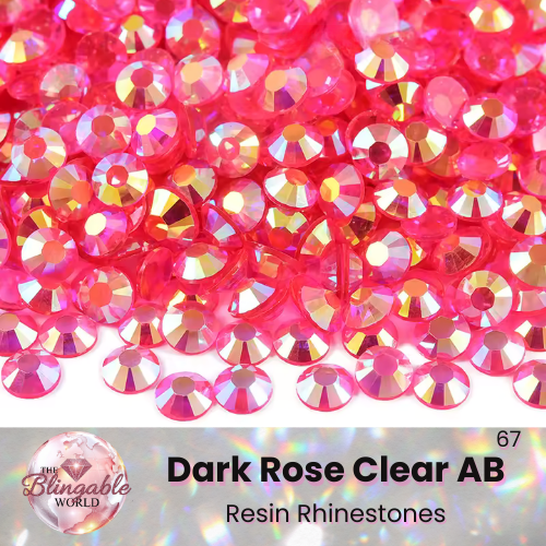 Dark Rose Clear AB - Resin Flatback Rhinestone