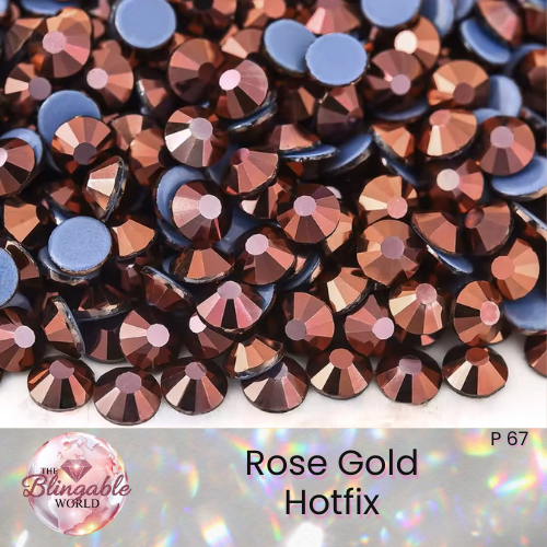 Rose Gold - Hotfix Glass Flatback Rhinestone