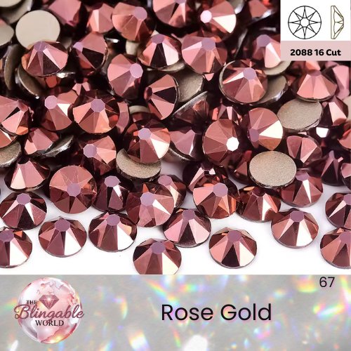 Rose Gold - 2088 Glass Flatback Rhinestone