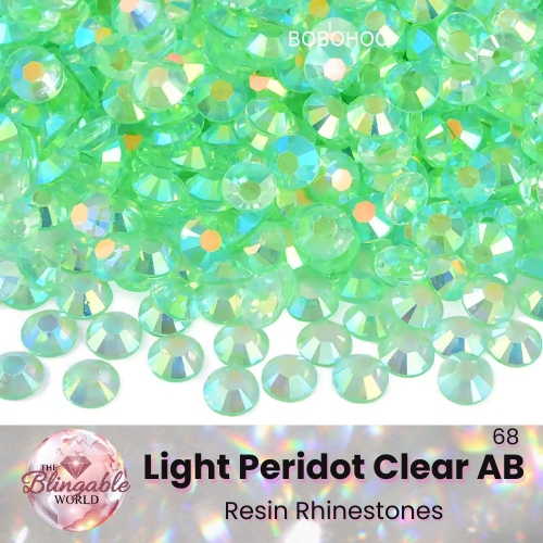 Light Peridot Clear AB - Resin Flatback Rhinestone