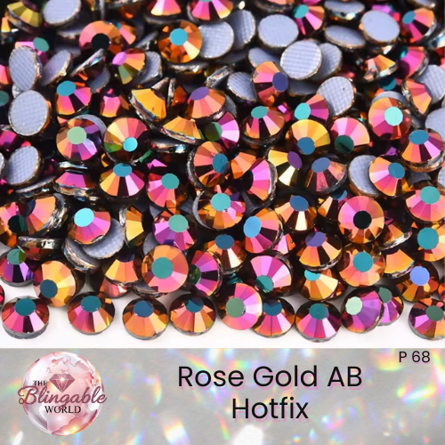 Rose Gold AB - Hotfix Glass Flatback Rhinestone