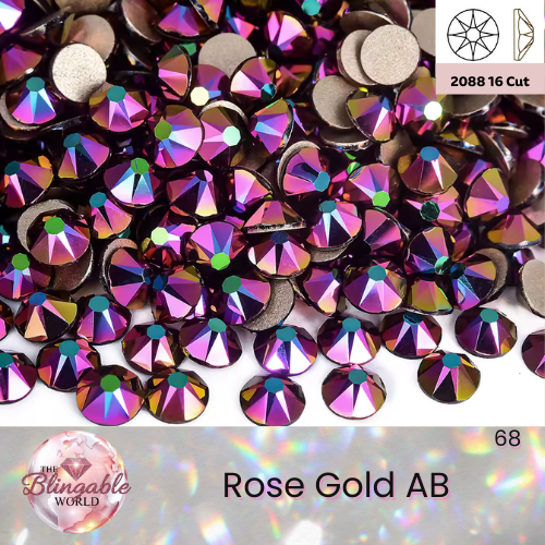 Rose Gold AB - 2088 Glass Flatback Rhinestone