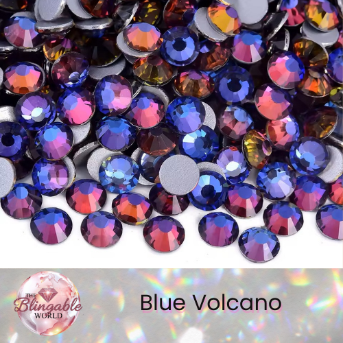 Blue Volcano - Glass Flatback Rhinestone