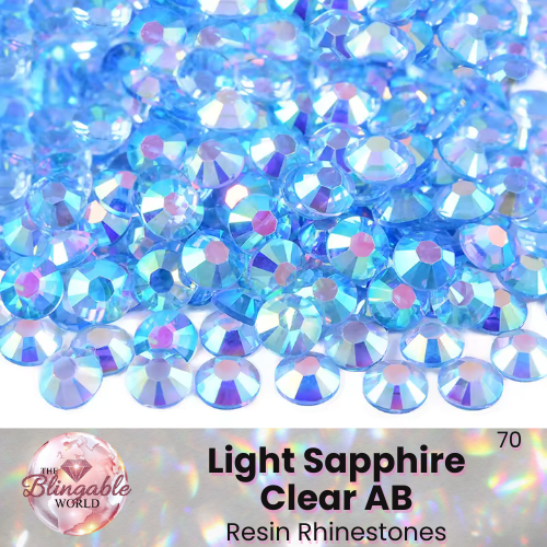 Light Sapphire Clear AB - Resin Flatback Rhinestone