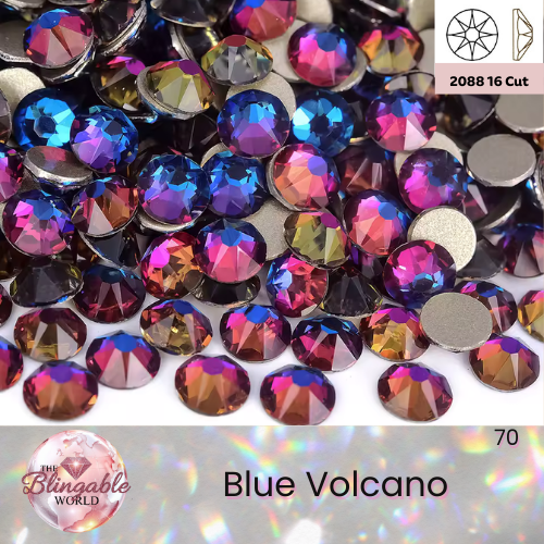 Blue Volcano - 2088 Glass Flatback Rhinestone