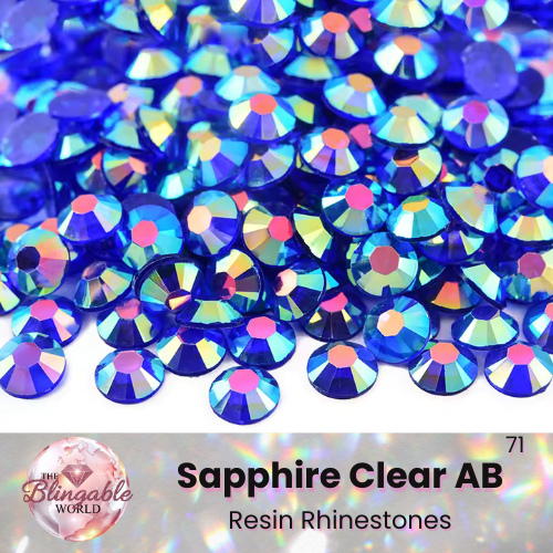 Sapphire Clear AB - Resin Flatback Rhinestone