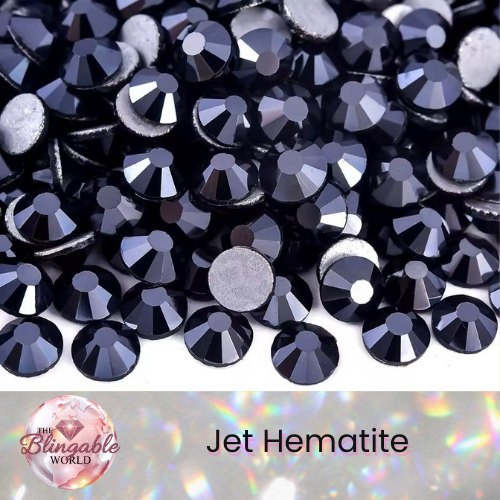 Jet Hematite - Glass Flatback Rhinestone