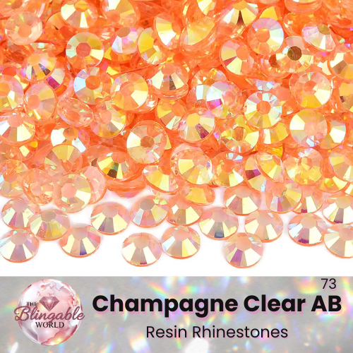 Champagne Clear AB - Resin Flatback Rhinestone