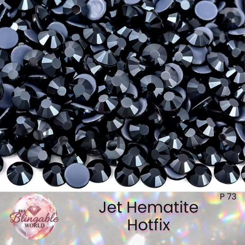 Jet Hematite - Hotfix Glass Flatback Rhinestone