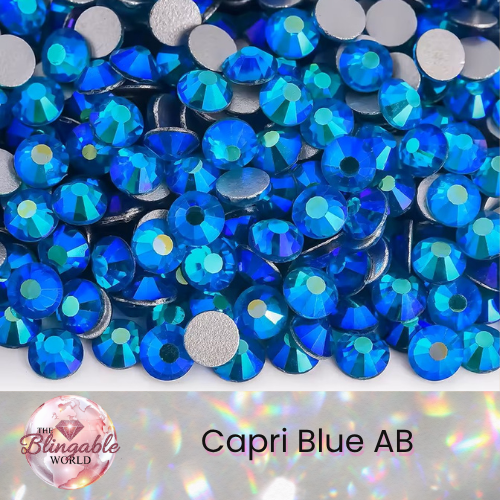 Capri Blue AB - Glass Flatback Rhinestone