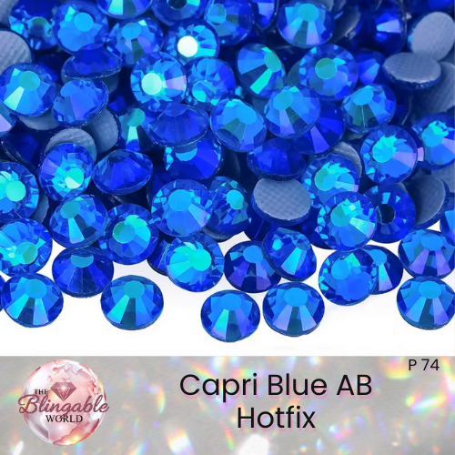Capri Blue AB - Hotfix Glass Flatback Rhinestone