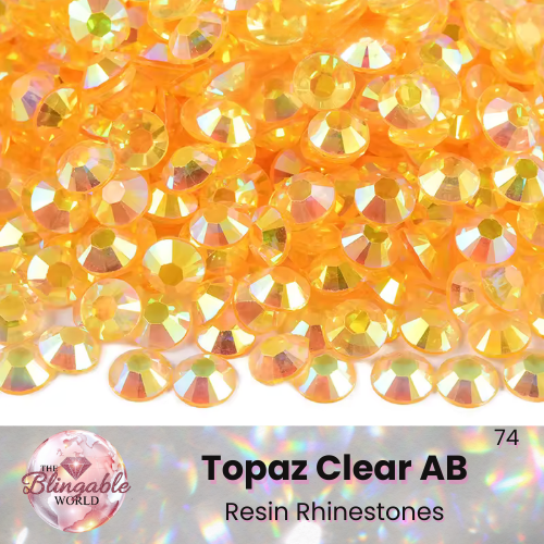 Topaz Clear AB - Resin Flatback Rhinestone