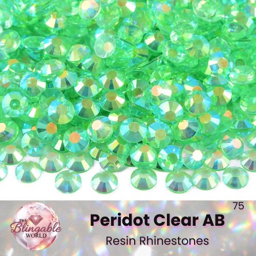 Peridot Clear AB - Resin Flatback Rhinestone