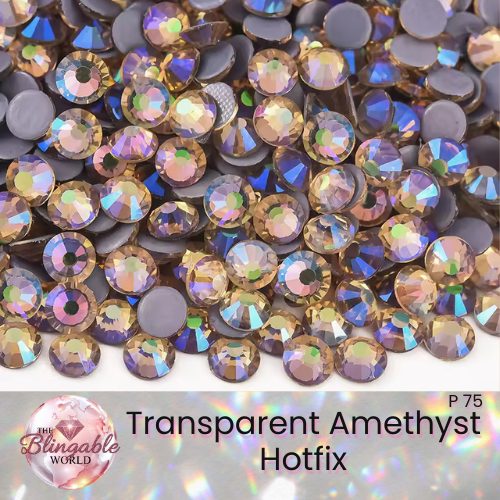 Transparent Amethyst - Hotfix Glass Flatback Rhinestone