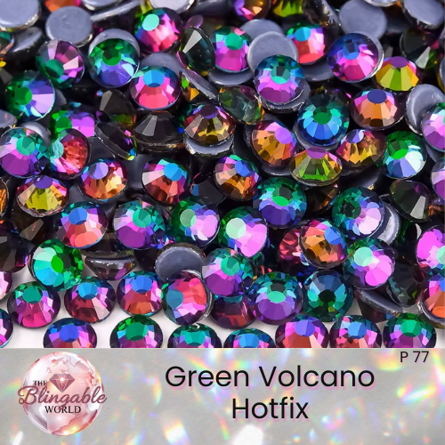 Green Volcano - Hotfix Glass Flatback Rhinestone