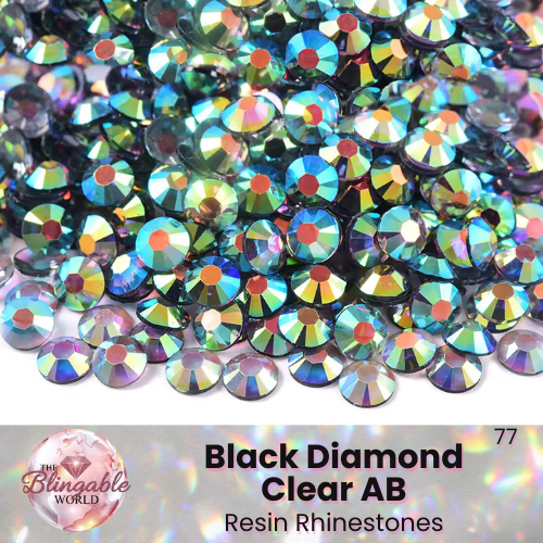 Black Diamond Clear AB - Resin Flatback Rhinestone