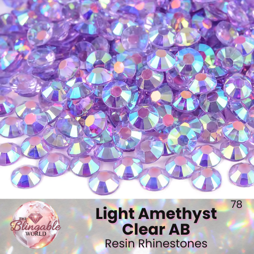 Light Amethyst Clear AB - Resin Flatback Rhinestone