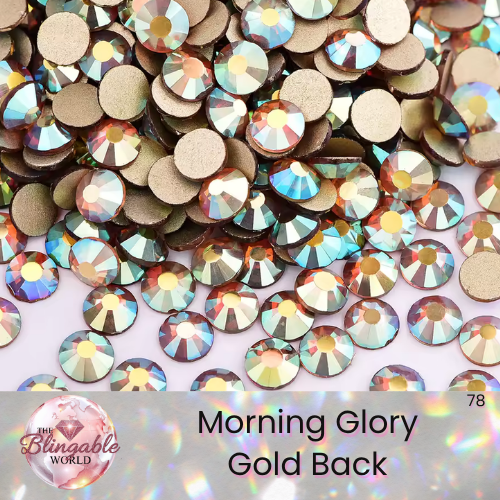 Morning Glory - Gold Back Glass Flatback Rhinestone