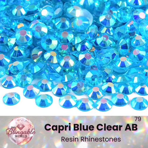 Capri Blue Clear AB - Resin Flatback Rhinestone
