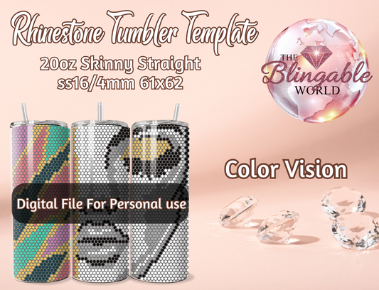 20oz Tumbler Template - Color Vision *Digital File*