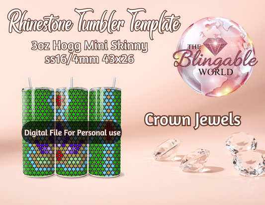 3oz Tumbler Template - Crown Jewels *Digital File*