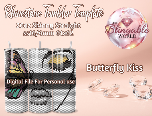 20oz Tumbler Template - Butterfly Kiss *Digital File*