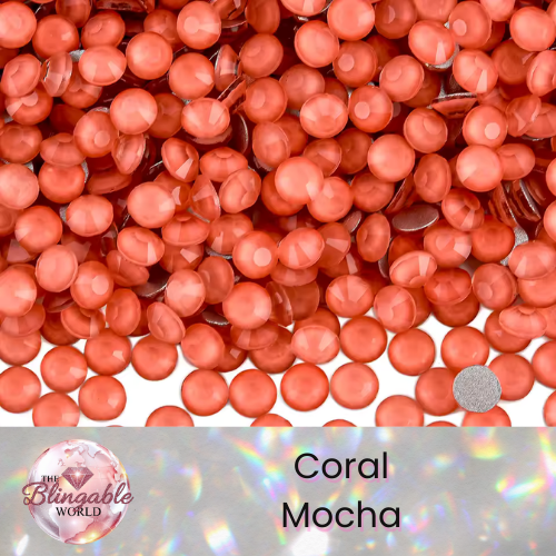 Coral Mocha - Glass Flatback Rhinestone