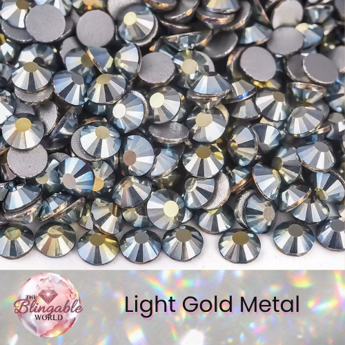 Light Gold Metal - Glass Flatback Rhinestone