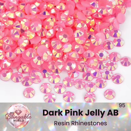 Dark Pink Jelly AB - Resin Flatback Rhinestone