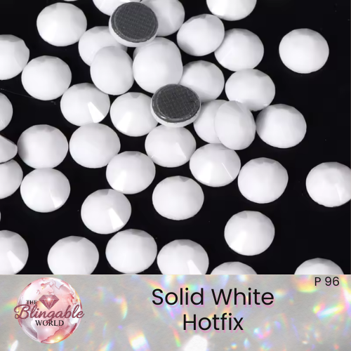 Solid White - Hotfix Glass Flatback Rhinestone