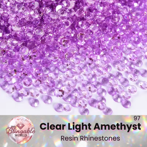 Clear Light Amethyst - Resin Flatback Rhinestone