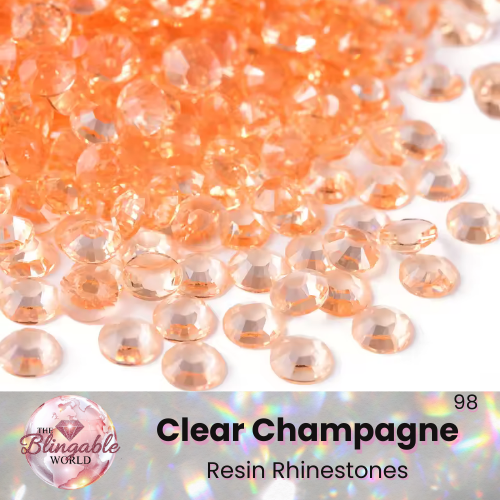Clear Champagne - Resin Flatback Rhinestone
