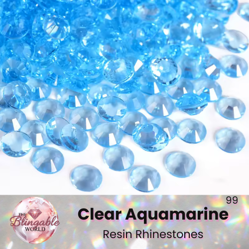 Clear Aquamarine - Resin Flatback Rhinestone