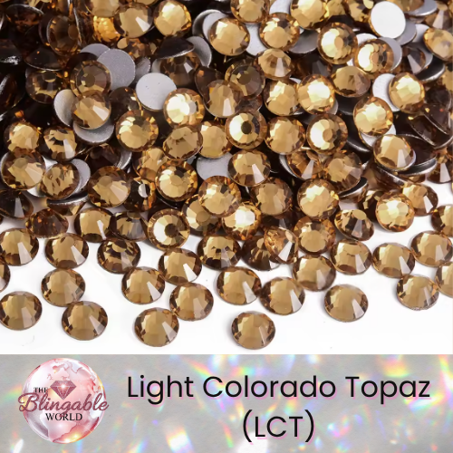 Light Colorado Topaz- Glass Flatback Rhinestone