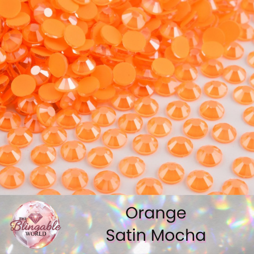 Orange Satin Mocha - Glass Flatback Rhinestone
