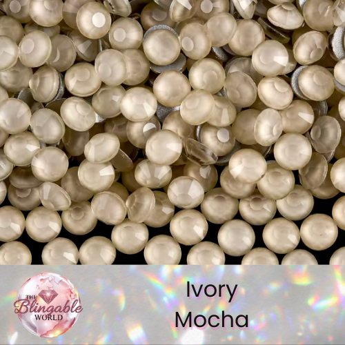 Ivory Mocha - Glass Flatback Rhinestone