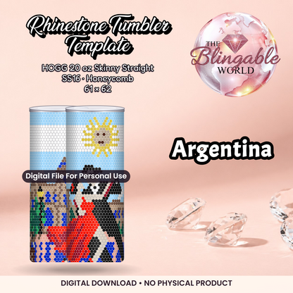 Argentina - 20oz Honeycomb Tumbler Template *Digital File* product mockup