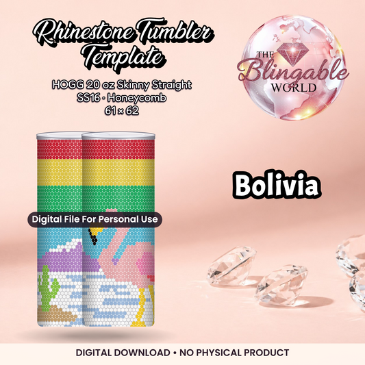 Bolivia - 20oz Honeycomb Tumbler Template *Digital File* product mockup