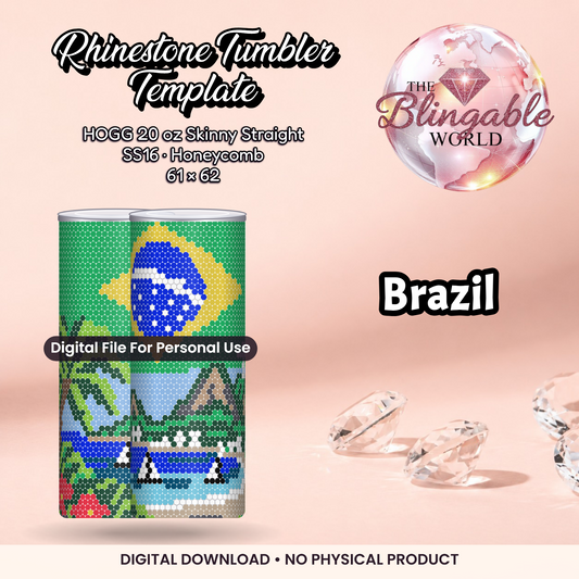 Brazil - 20oz Honeycomb Tumbler Template *Digital File* product mockup