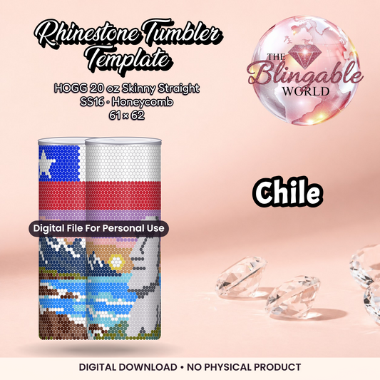 Chile - 20oz Honeycomb Tumbler Template *Digital File* product mockup