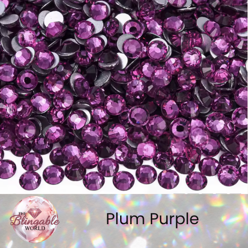 Plum Purple - Glass Flatback Rhinestone