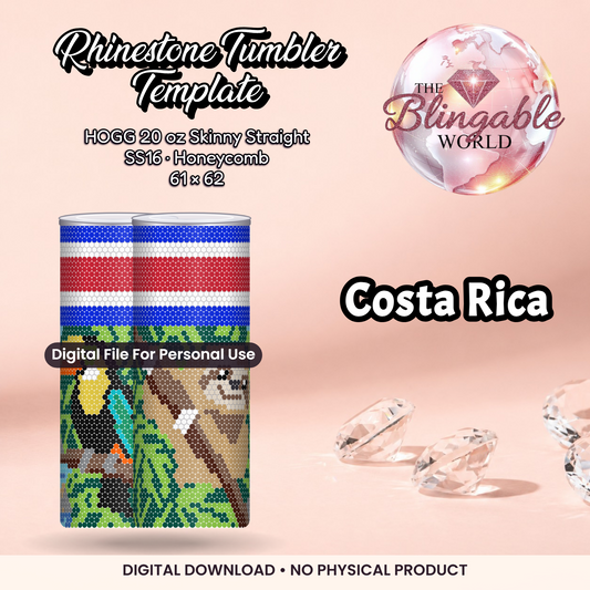Costa Rica - 20oz Honeycomb Tumbler Template *Digital File* product mockup