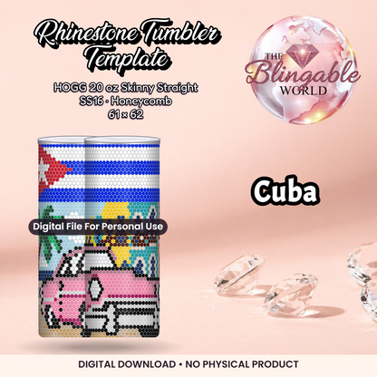 Cuba - 20oz Honeycomb Tumbler Template *Digital File* product mockup