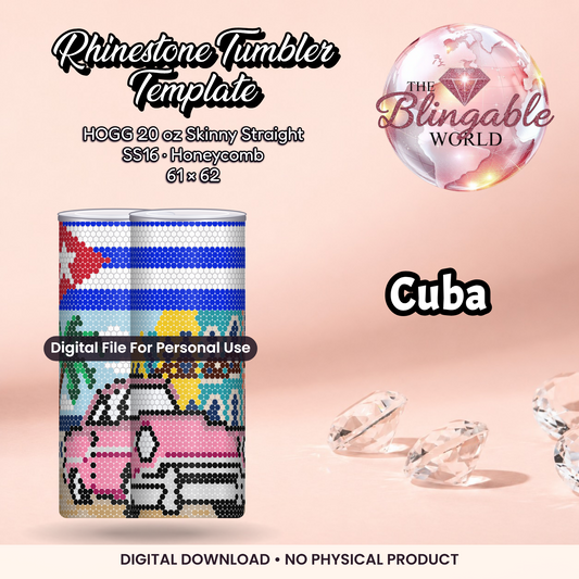 Cuba - 20oz Honeycomb Tumbler Template *Digital File* product mockup